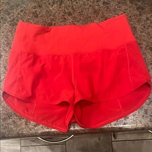 Lululemon Athletica Red Athletic Shorts Lightweight Stretchy Design size 8